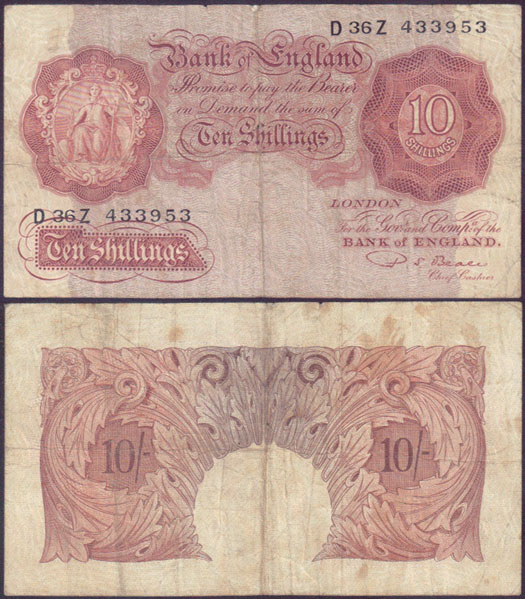 1949-55 Great Britain 10 Shillings L000292